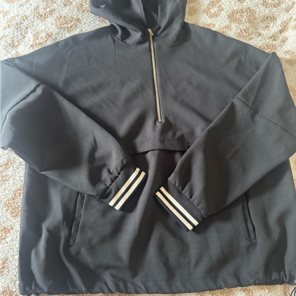 Avia Black Hooded Windbreaker Jacket